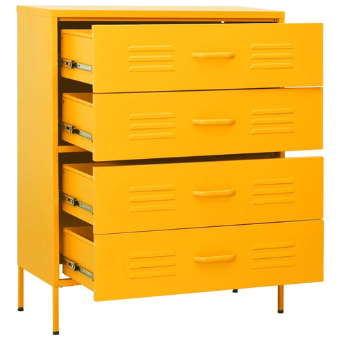 Lady Jillian -  Chest of Drawers Mustard Yellow 80x35x101,5 cm Steel